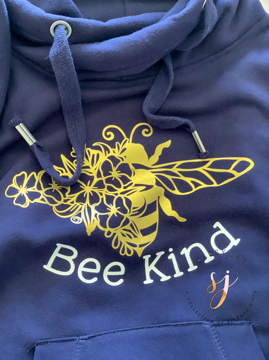 Bee Kind Cross neck hoodie