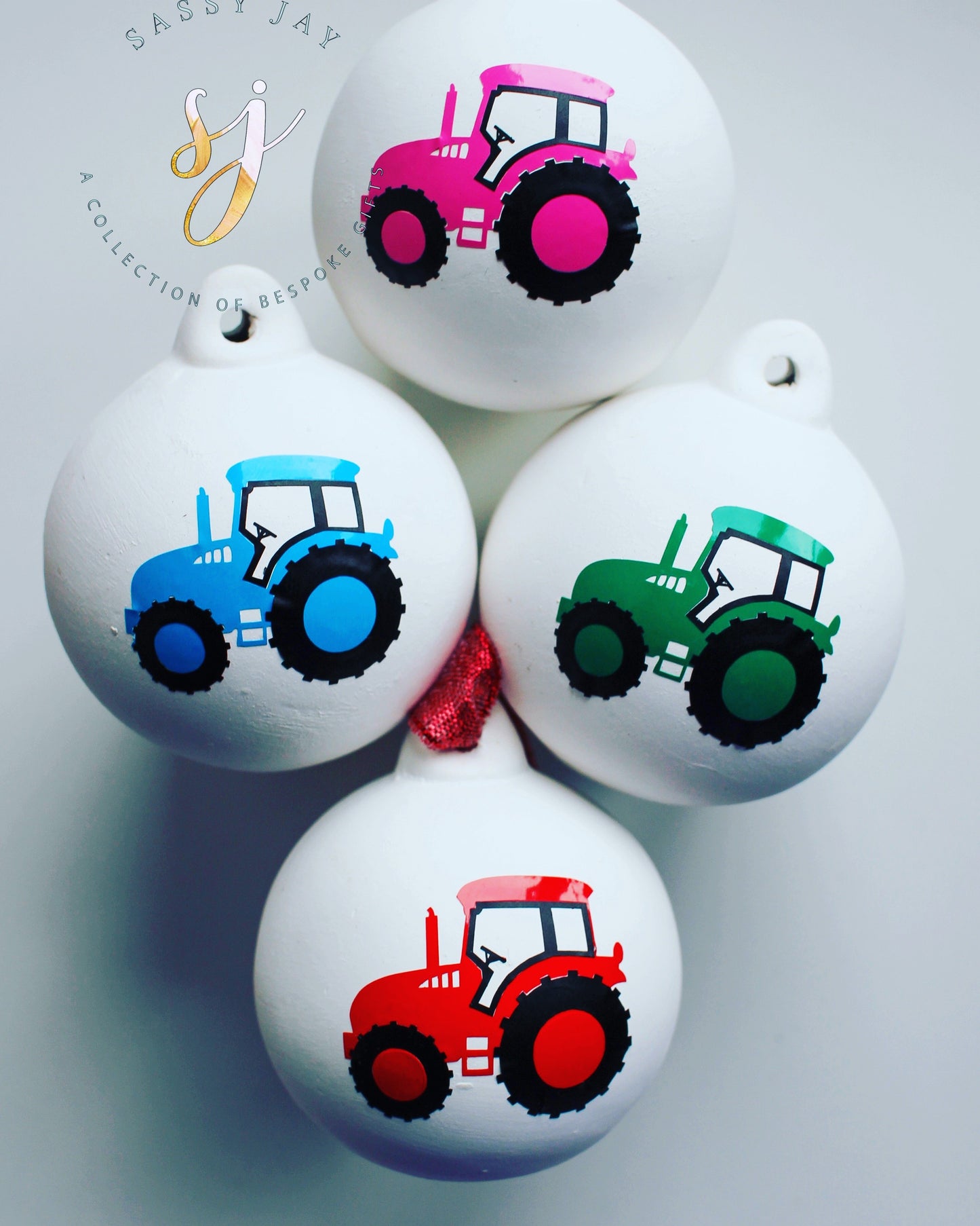 Ceramic Tractor baubles NON Personalised